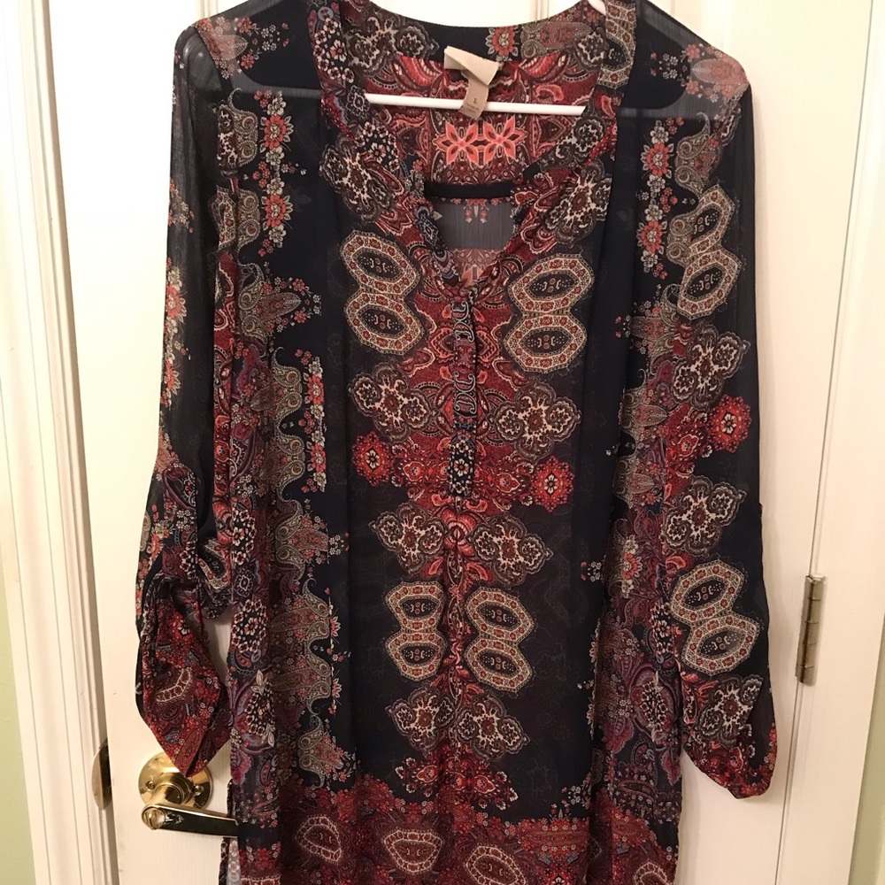 🛑Gorgeous!!! Sheer shirtdress or swimsuit coverup